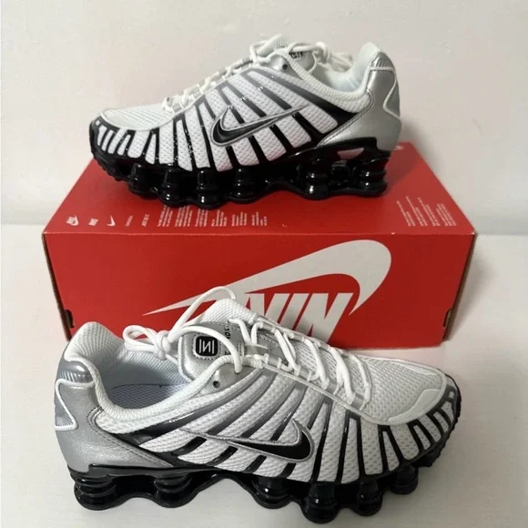 Nike Shox TL 'Metallic Silver Black' NBY Shoe HQ4049-001 Women Size 7.5 NEW - Picture 3 of 8